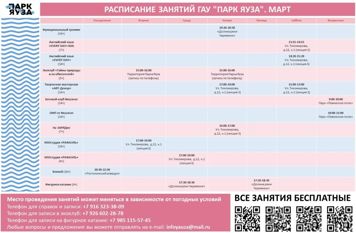 Московские гуляки расписание
